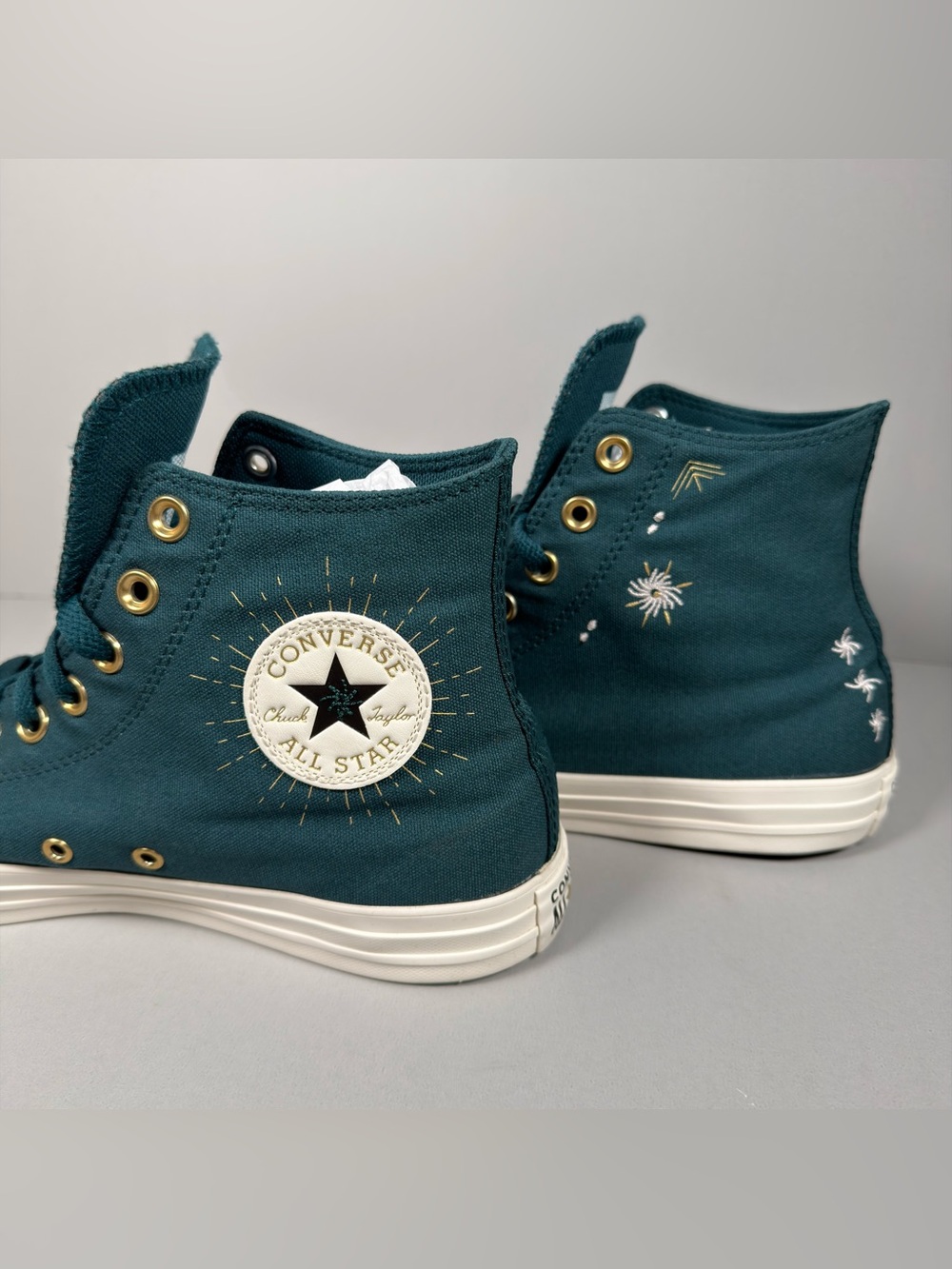 Converse Chuck Taylor High Cosmic Embroidery Teal Womens Shoes 11 A18801F - Picture 8 of 10
